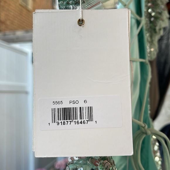 Mac Duggal - Sequined One Shoulder Flutter Sleeve A-Line Gown - Picture 12 of 16